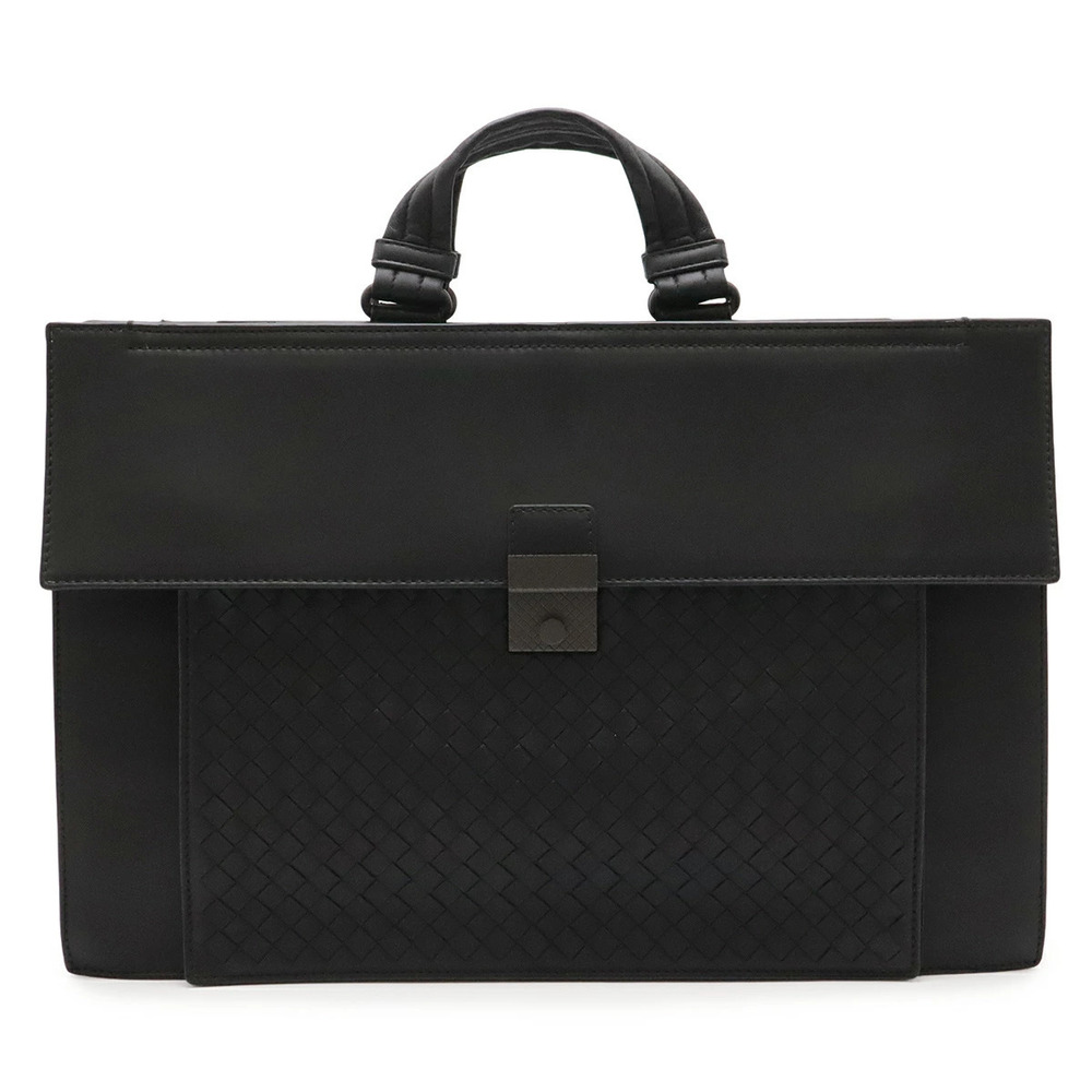 BOTTEGA VENETA Intrecciato Business Bag Briefcase Leather Black